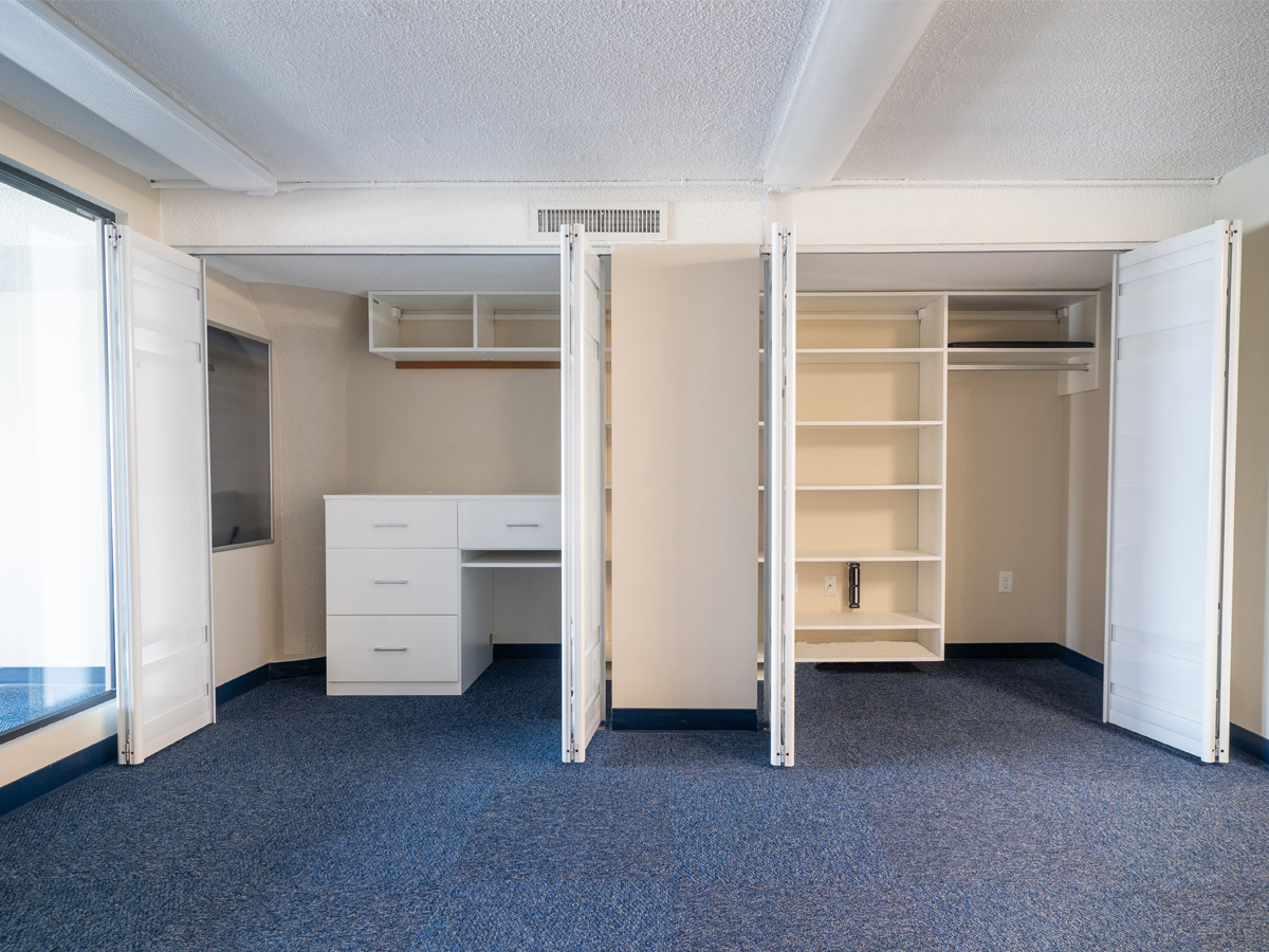 office closets with organization elements