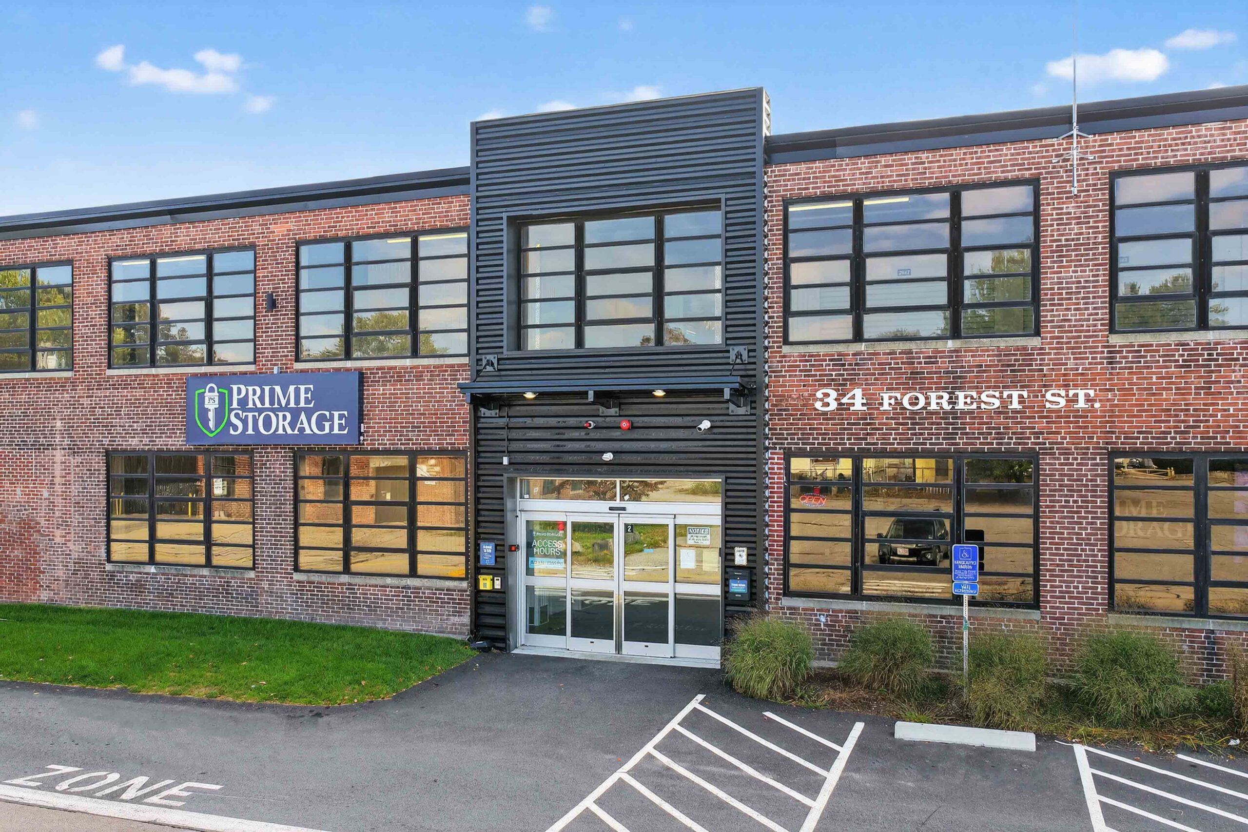 industrial style building with brick facade