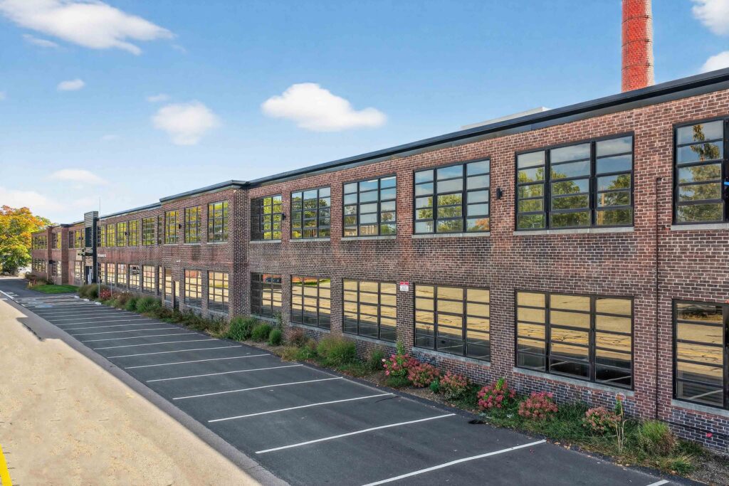 industrial looking building with brick facade
